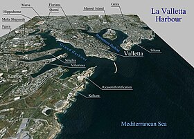 3D Rendering of the Harbour making use of Satellite Imagery with captions stating the different parts of the port