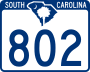 South Carolina Highway 802 marker