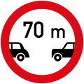 Safe distance (70 m)