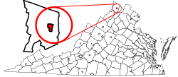 Location of Winchester in Virginia