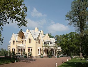 "Cottage" built in 1829 in Alexandria Park in Peterhof was a summer residence of Russian Emperor Nicholas I