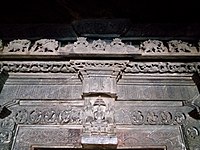 Mahavira on the lalita-bimba of the sanctum, evidence that the temple was originally dedicated to Mahavira