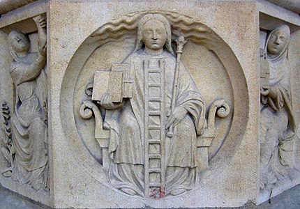 Allegory of alchemy, central portal, Notre Dame de Paris