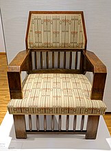 Armchair by Joseph Maria Olbrich, oak and textile (1901), Darmstadt Museum