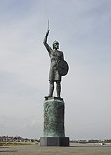 Byrhtnoth statue marking the Battle of Maldon in 991, in which Byrhtnoth died