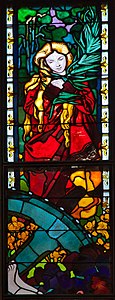 Catherine, detail from the Martyrs windows in Fribourg Cathedral, by Mehoffer (1898–99)