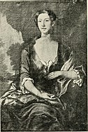 Catherine Winthrop Sargent, married 1744 as the second wife of Col. Epes Sargent (soldier), from a portrait by Smybert which is in the Museum of Fine Arts, Boston.