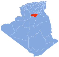 Map of Algeria highlighting Ghardaïa