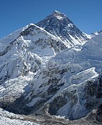 The summit of Mount Everest, the highest point on Earth