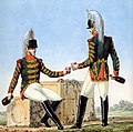 Cuirassier trumpeters in Imperial livery
