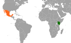 Map indicating locations of Kenya and Mexico