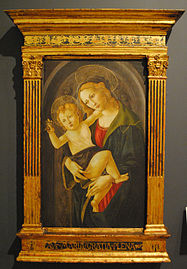 La Virgen y el Niño en un nicho, 1476, by Sandro Botticelli and workshop.