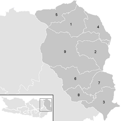Lage der Gemeinde Bezirk Wolfsberg im Bezirk Wolfsberg (anklickbare Karte)