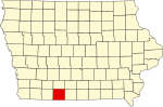 State map highlighting Ringgold County