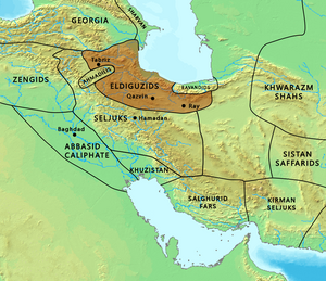 Territory of the Eldiguzids in 1180 CE.[1]