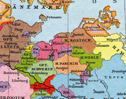 Mecklenburg c. 1230 (pink)