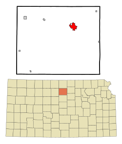 Location within Mitchell County and Kansas