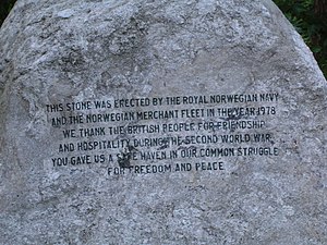 A nearer picture of the Norwegian stone in Hyde Park