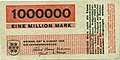 1 Mio. Mark (1.000.000 Mark) 9. August 1923 (Wert ca. 1 Mark von 1914)