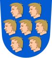 Seven human heads in the coat of arms of Nurmijärvi