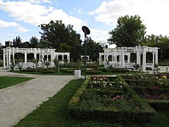 White pergolas in Roses Park