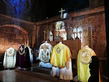 Display of religious garments in the crypt
