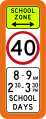 (R4-Q04) School Zone (used at T-junctions) (used in Queensland)