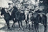 Red officers on their horses during the Finnish Civil War