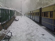 Summer hill railway station under snow