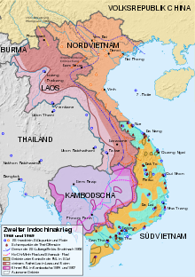 Karte der Entwicklung in Indochina 1968 und 1969