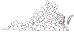 State map highlighting Williamsburg