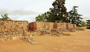 Interior of the bastion with embrasures on the defensive wall