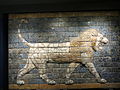 Room 55 - Panel with striding lion made from glazed bricks, Neo-Babylonian, Nebuchadnezzar II, Southern Iraq, 604-562 BC