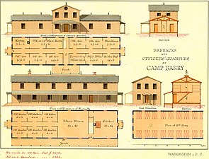 Plans for the Barracks and Officers' Quarters at Camp Barry, Washington DC