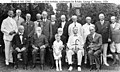Gleaves is standing fourth from right in this photo of retired flag officers taken at the 85th birthday party of Rear Admiral George C. Remey on 10 August 1926.