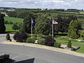 The rolling Bastogne countryside seen from atop the Memorial