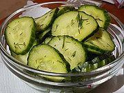 Cucumber salad with dill and onions