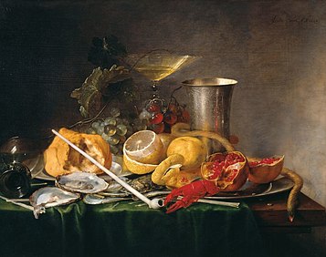Still-Life, Breakfast with Champaign Glass and Pipe, 1642, Residenzgalerie, Salzburg.