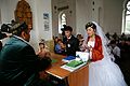A Kazakh wedding ceremony in a mosque