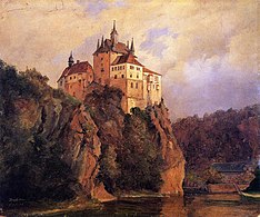 Kriebstein Castle in Saxony Germany, 1848
