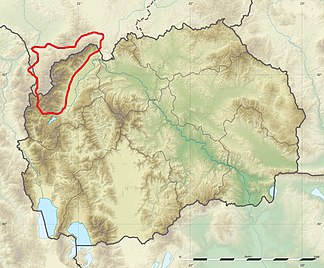 Ungefähre (!) Lage des Gebirges im nordmazedonisch-kosovarisch-albanischen Grenzgebiet