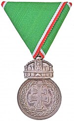 Ungarische Militär-Verdienstmedaille in Silber im Jahr 1922 für Soldaten