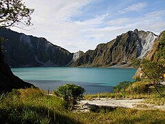 Lake Pinatubo, Philippines, formed after the 1991 eruption of Mount Pinatubo