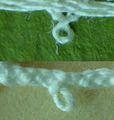 Picots. Top: double threaded, bottom single threaded.