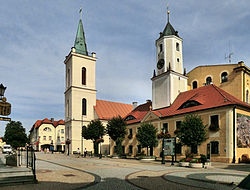 Market Square with the town hall and St. Barbara Church