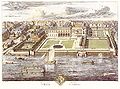 Somerset House and gardens in 1722, after the fountain had been moved