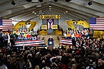 President Donald J. Trump delivers remarks at Local 18 of the International Union of Operating Engineers apprenticeship and training site, Thursday, March 29, 2018, in Richfield, Ohio, promoting the benefits of the Administration's infrastructure initiative to improve the Nation's roads, bridges, railways and waterways.