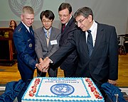 Yasuhiro Kobe of the Japanese foreign ministry pictured during the 2011 UN Command–Rear cake reception in celebration of United Nations Day