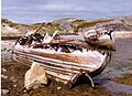Wrecked fishing boats in Finnmark, North Norway