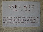 Karl Mič - Gedenktafel
